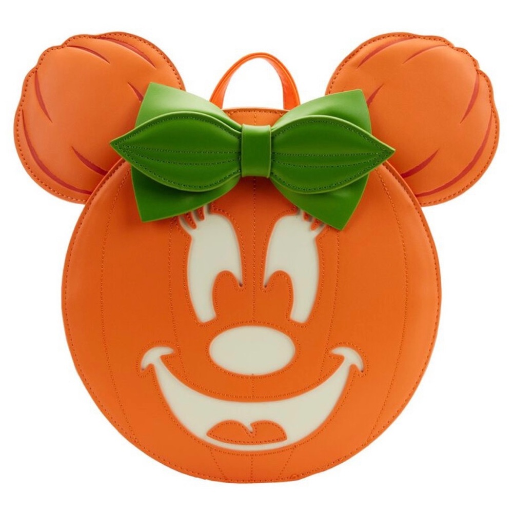 Brand new Minnie Mouse pumpkin backpack glows in the dark